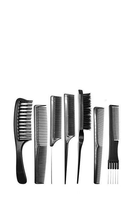 Comb Set Black Pouch 7pcs