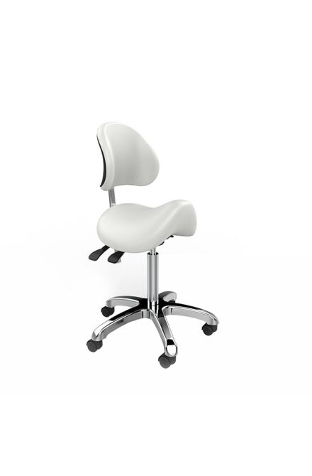 Beauty Stool with backrest & saddle seat