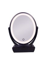 LED Mirror with Organizer - Black