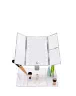 LED Mirror with Organizer - Silver